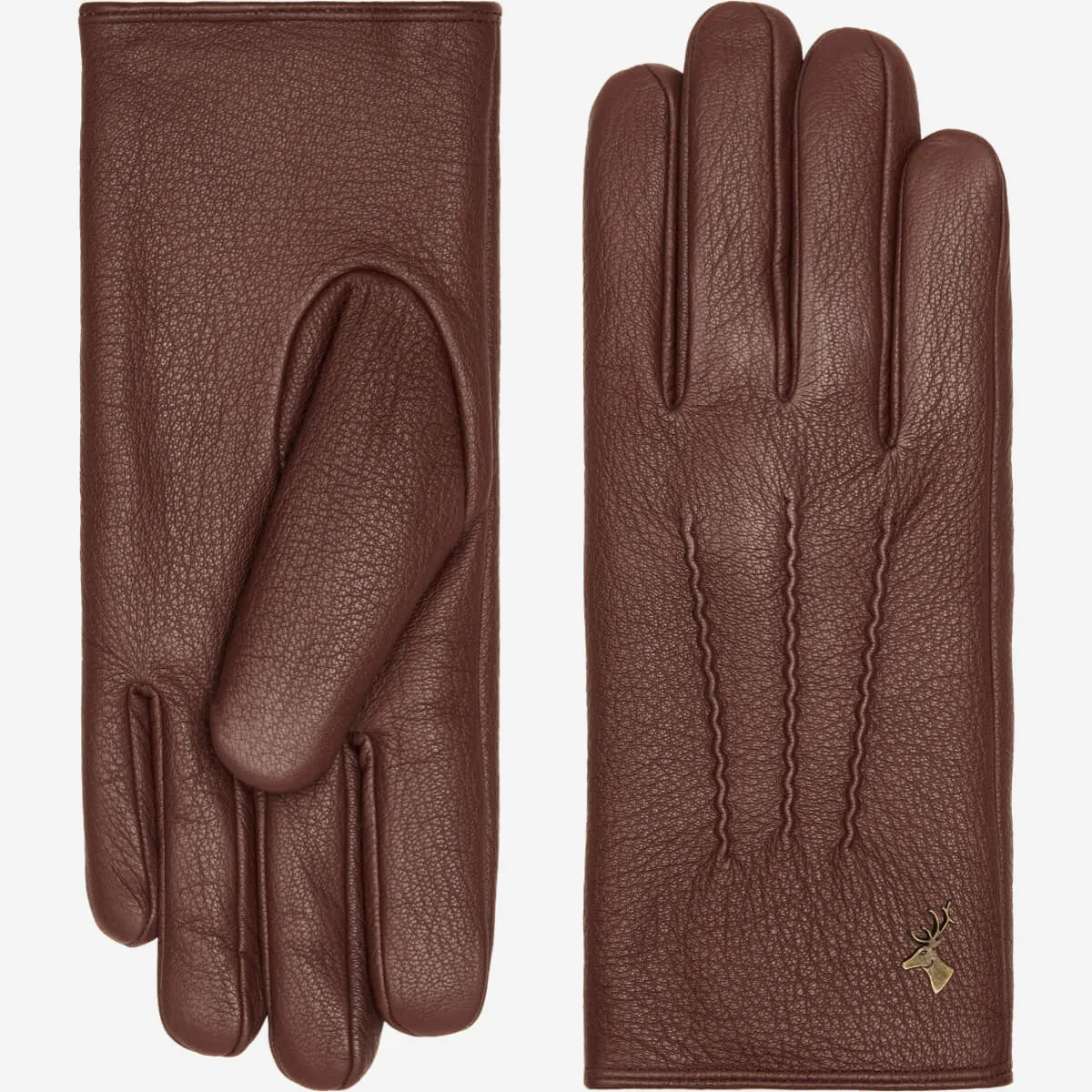 Julia (brown) - goatskin leather gloves with luxury faux fur lining & touchscreen feature