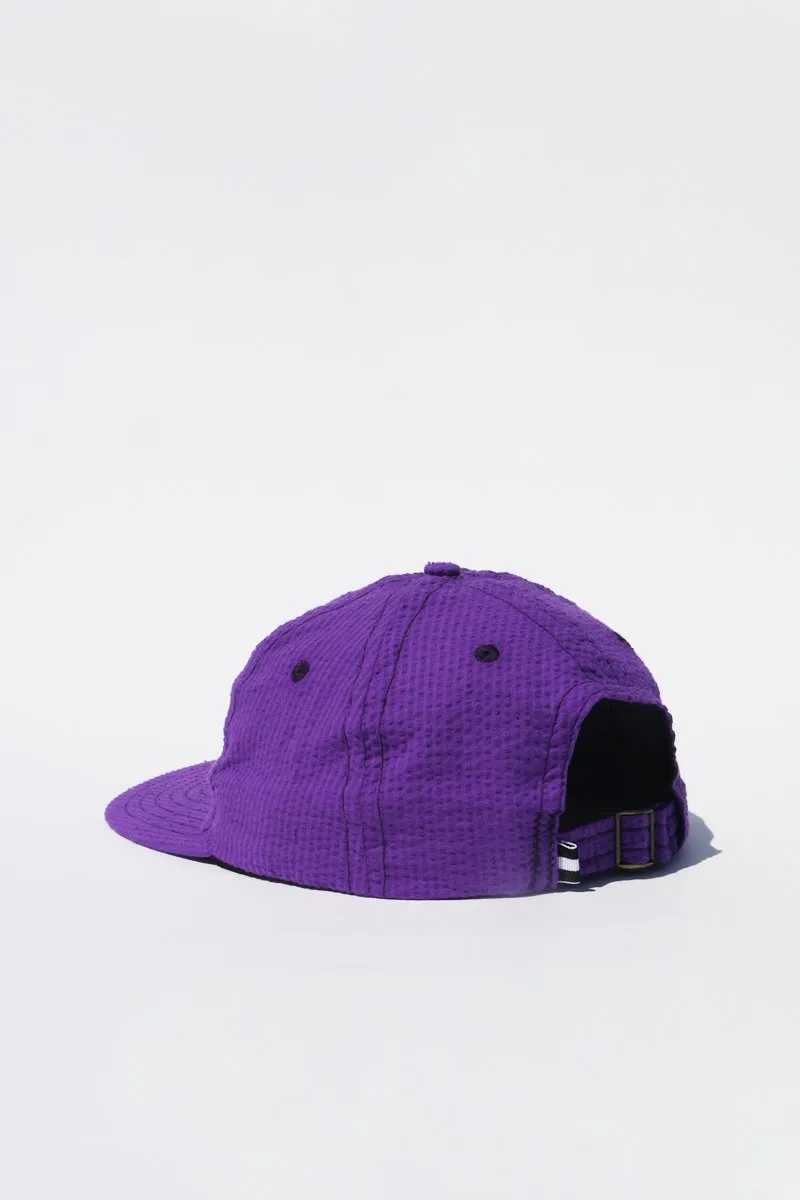 Lite Year Six Panel Seersucker Cap - Purple