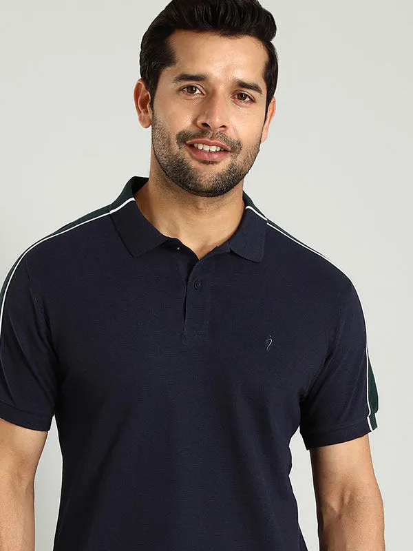 Men Color Block Polo T-Shirt