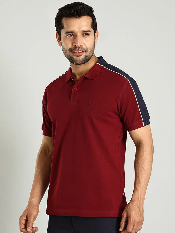 Men Color Block Polo T-Shirt