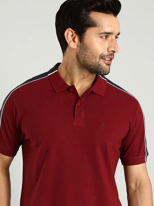 Men Color Block Polo T-Shirt