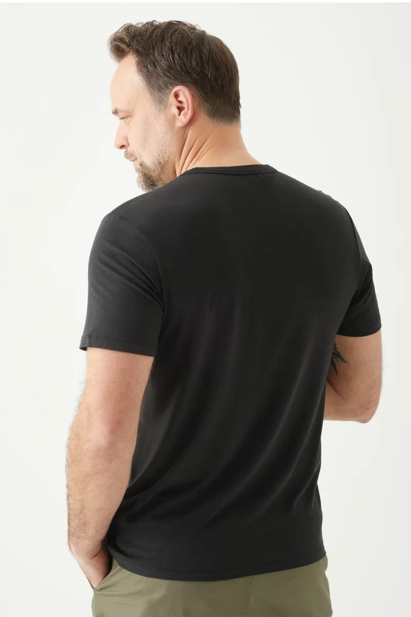 Men's Bamboo Cotton Short-Sleeve Henley Tee-All Sales Final