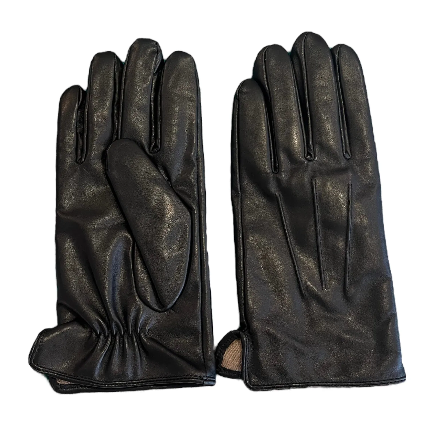 Mens Cashmere-lined Leather Gloves in Black