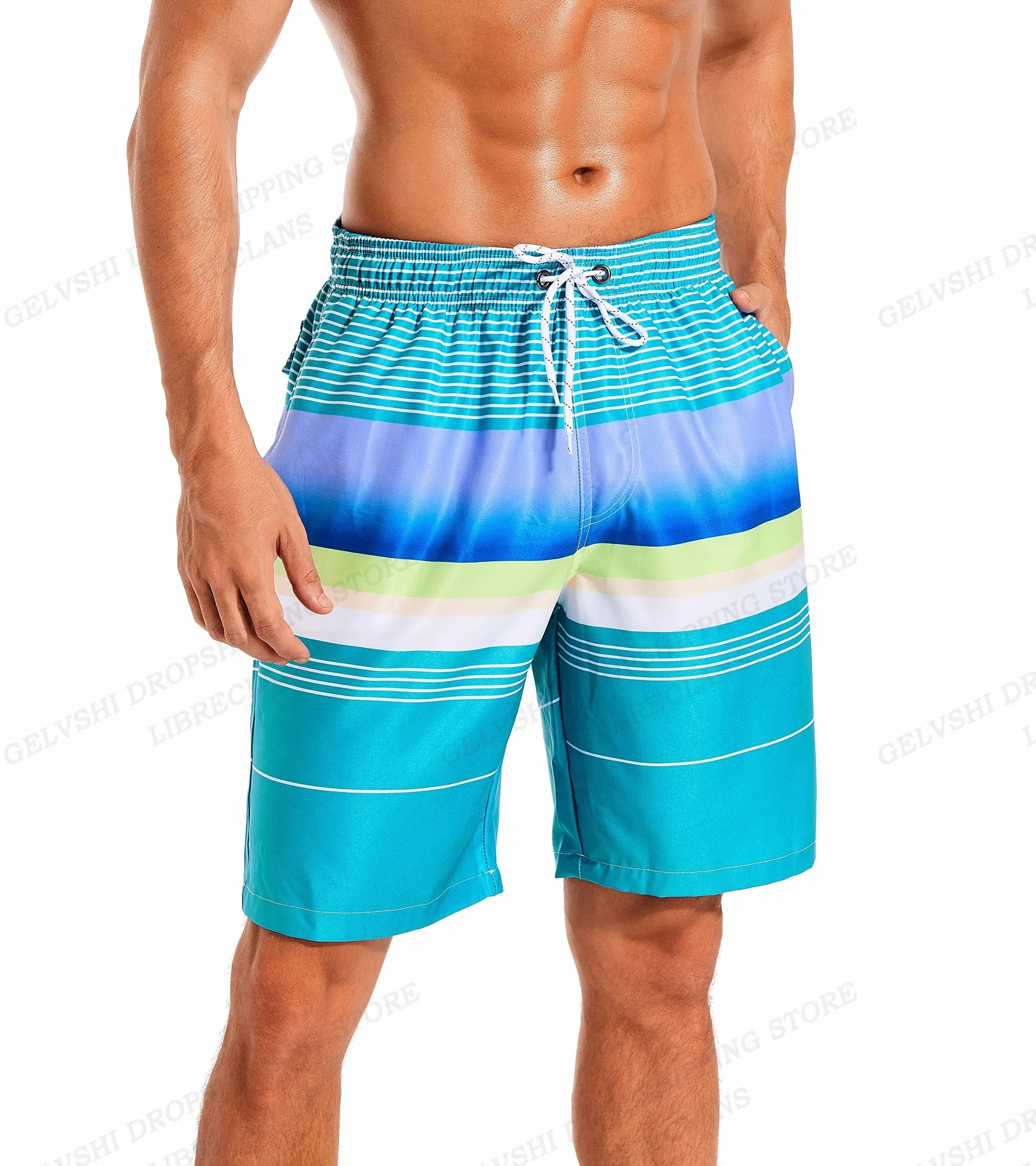 Men's Swim Board Shorts, Waterproof & Breathable, Inner Mesh, Pockets