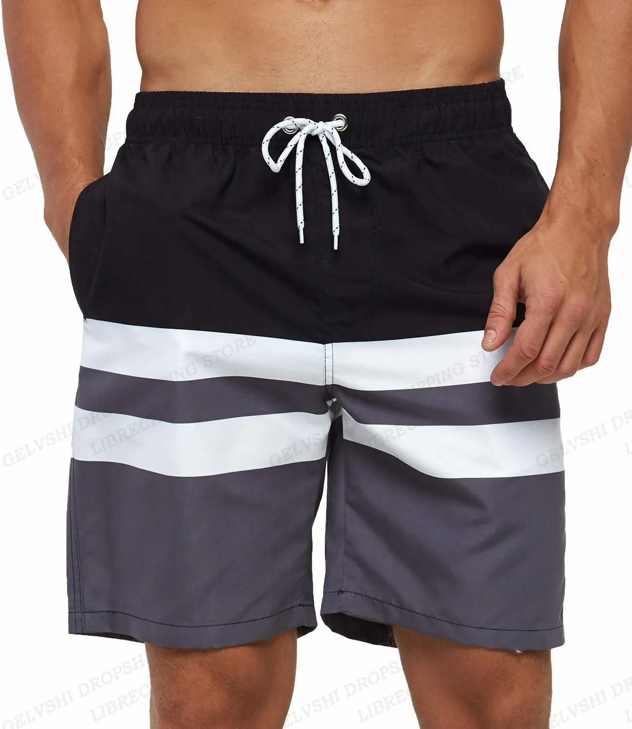 Men's Swim Board Shorts, Waterproof & Breathable, Inner Mesh, Pockets