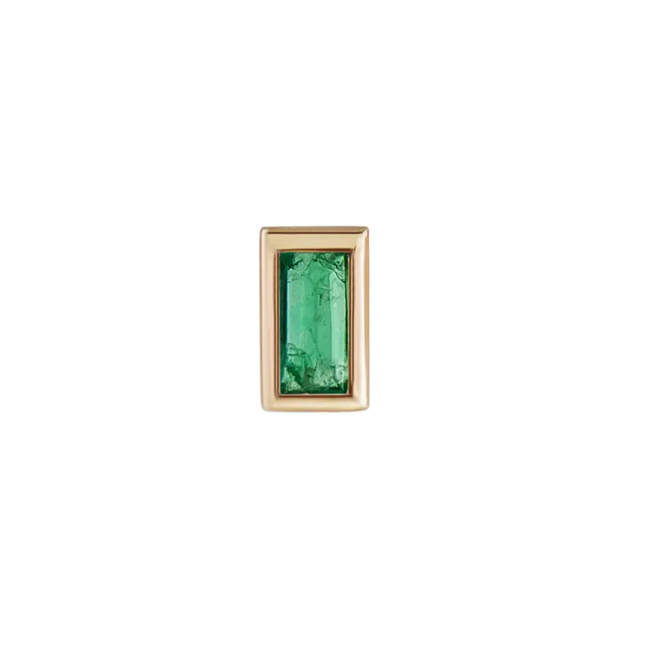 Mini Bezel Baguette Set Gemstone Stud