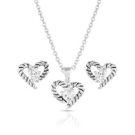 Montana Silversmiths® Women's Flirty Love Crystal Rope Jewelry Set