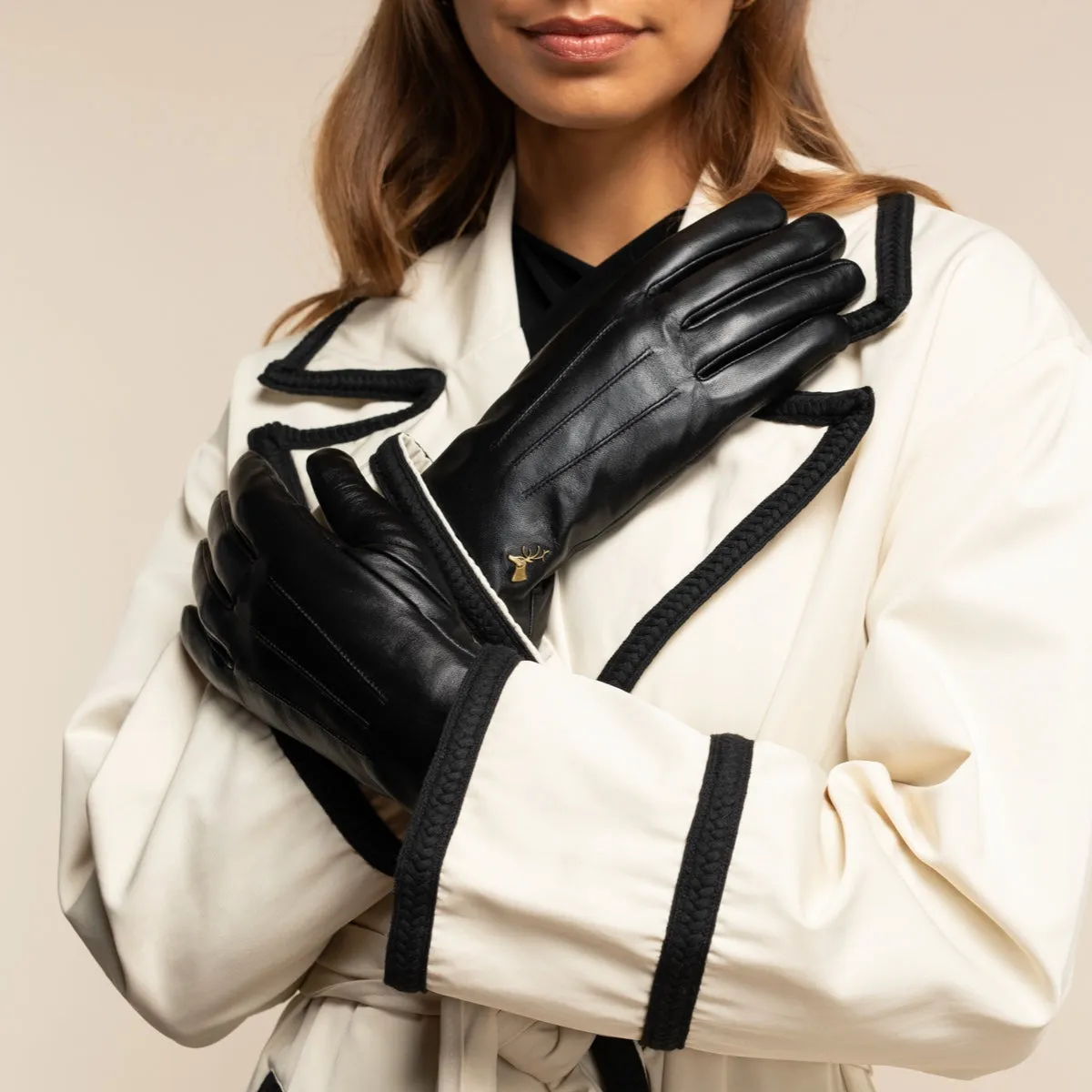 Olivia – sheepskin gloves with luxurious faux fur lining & touchscreen feature