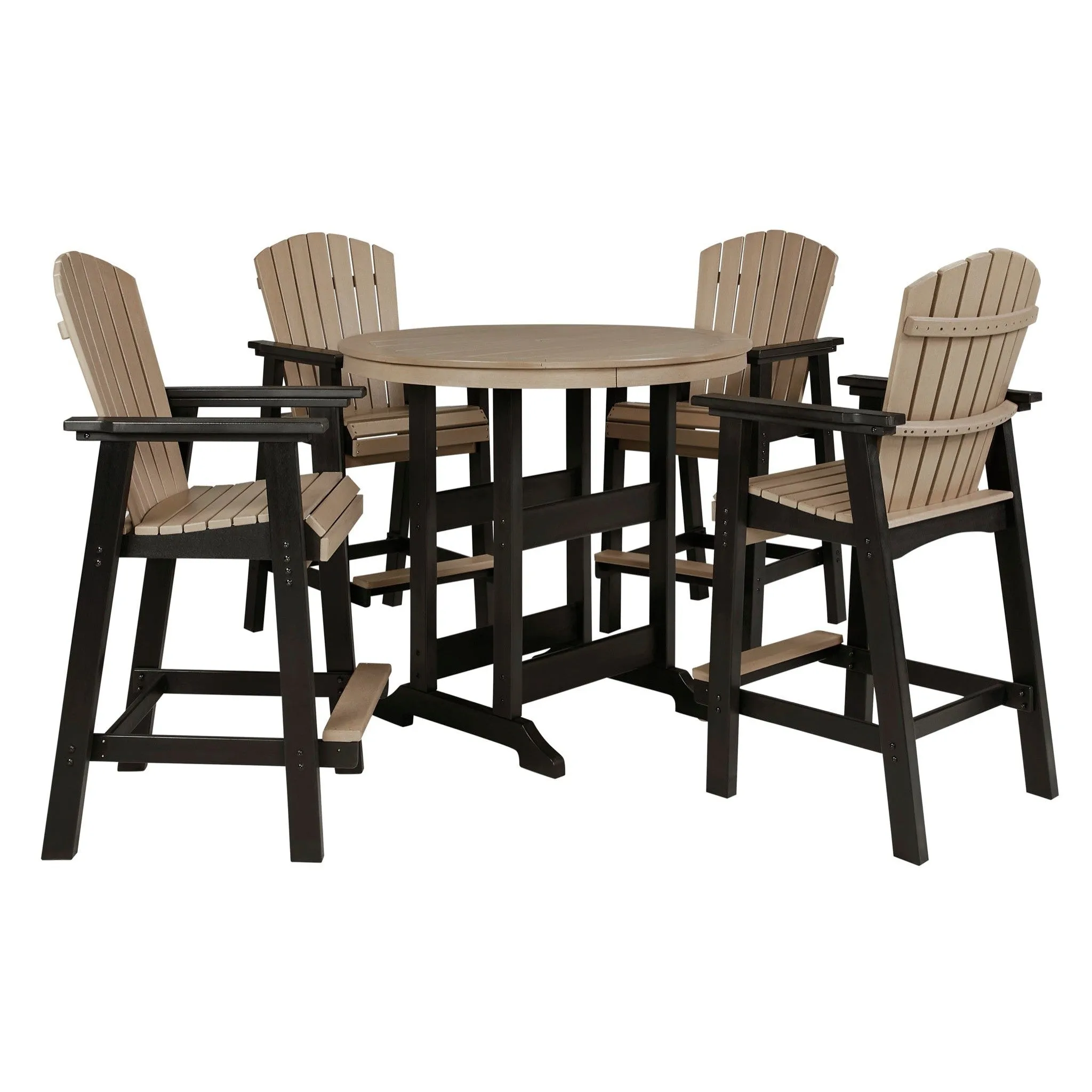 Poly Black-Driftwood Dining Sets at Bar Height