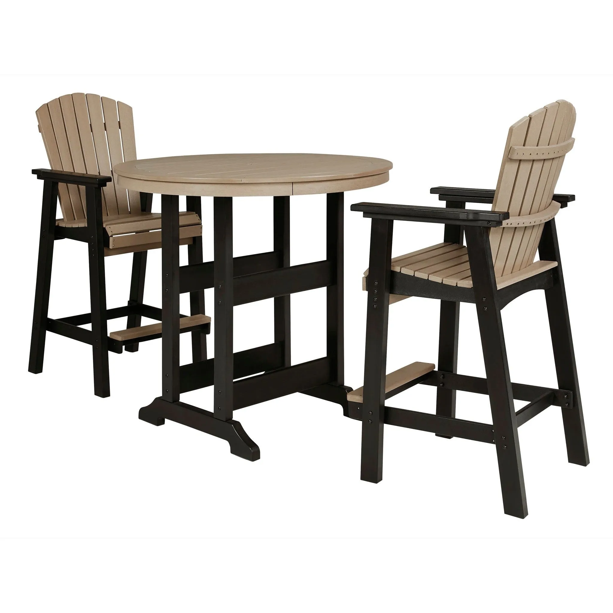 Poly Black-Driftwood Dining Sets at Bar Height