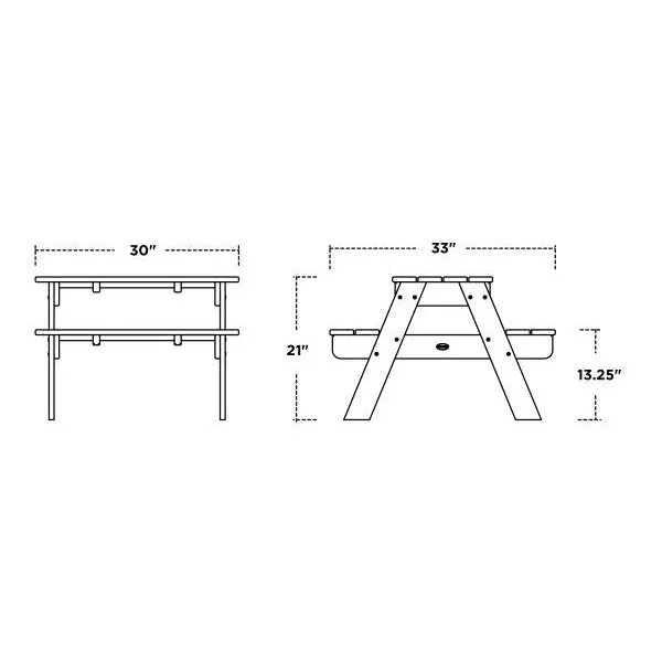 Polywood Kids Outdoor 30" Picnic Table