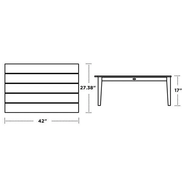 Polywood Outdoor Newport 28 x 42" Coffee Table