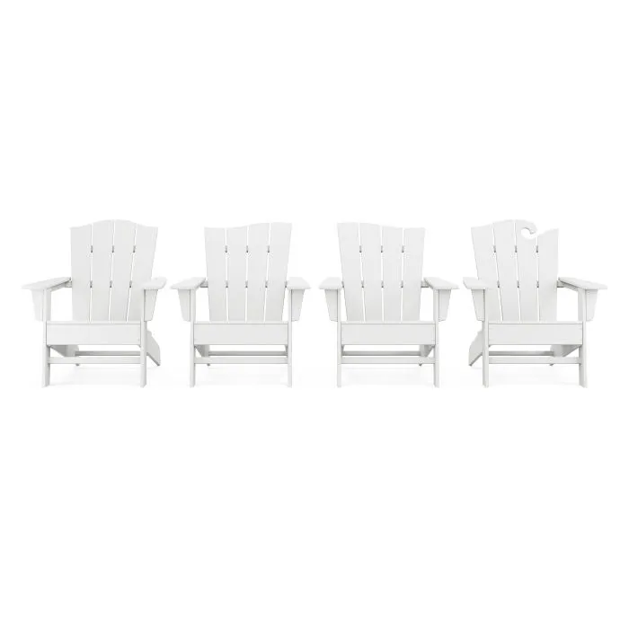 Polywood Wave Collection 4-Piece Adirondack Chair Set