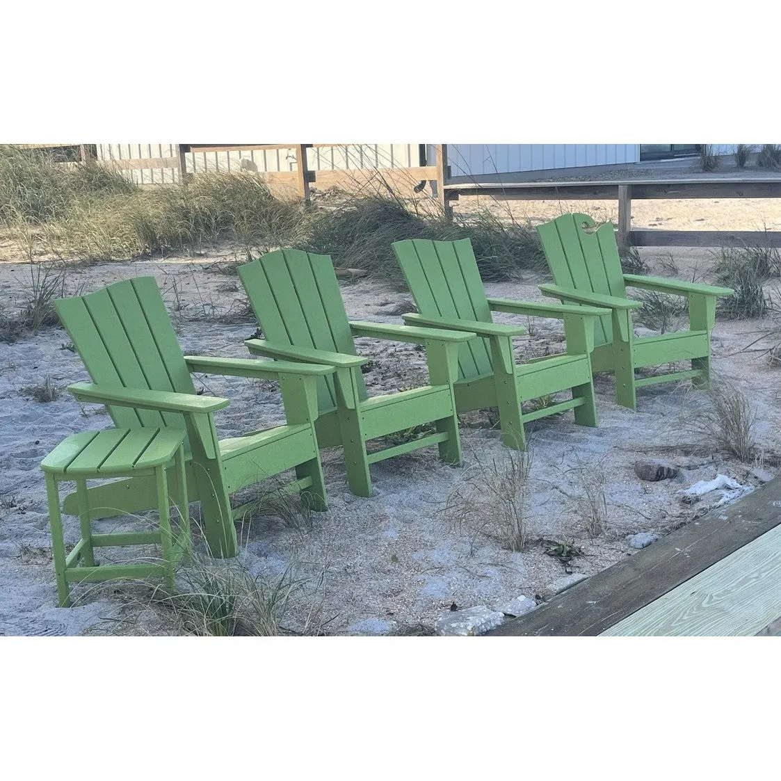 Polywood Wave Collection 4-Piece Adirondack Chair Set