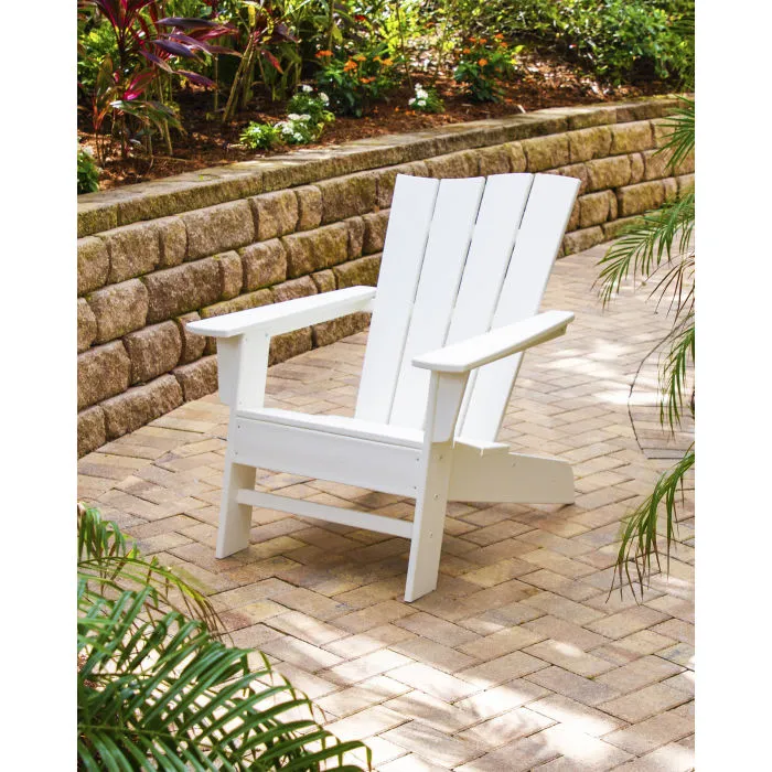 Polywood Wave Collection Adirondack Chairs in White