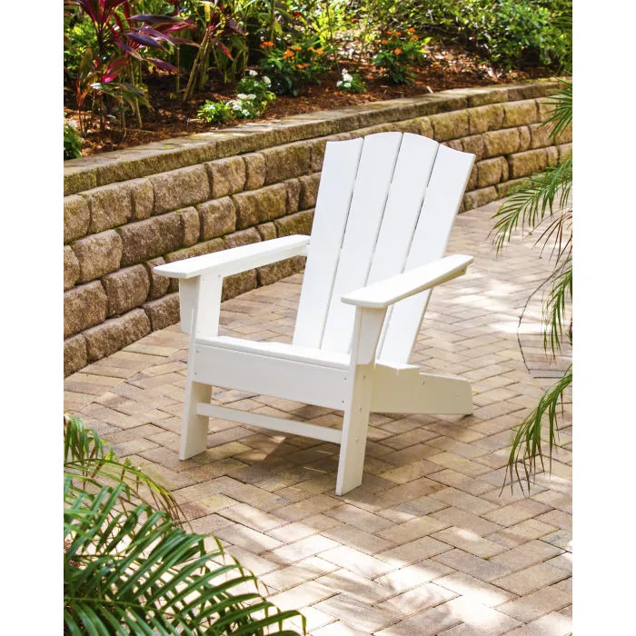 Polywood Wave Collection Adirondack Chairs in White