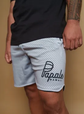 PĀPALE GRAY & BLACK MESH SHORTS