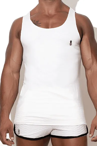 Rendezvous Raw-edge Tank Top - White