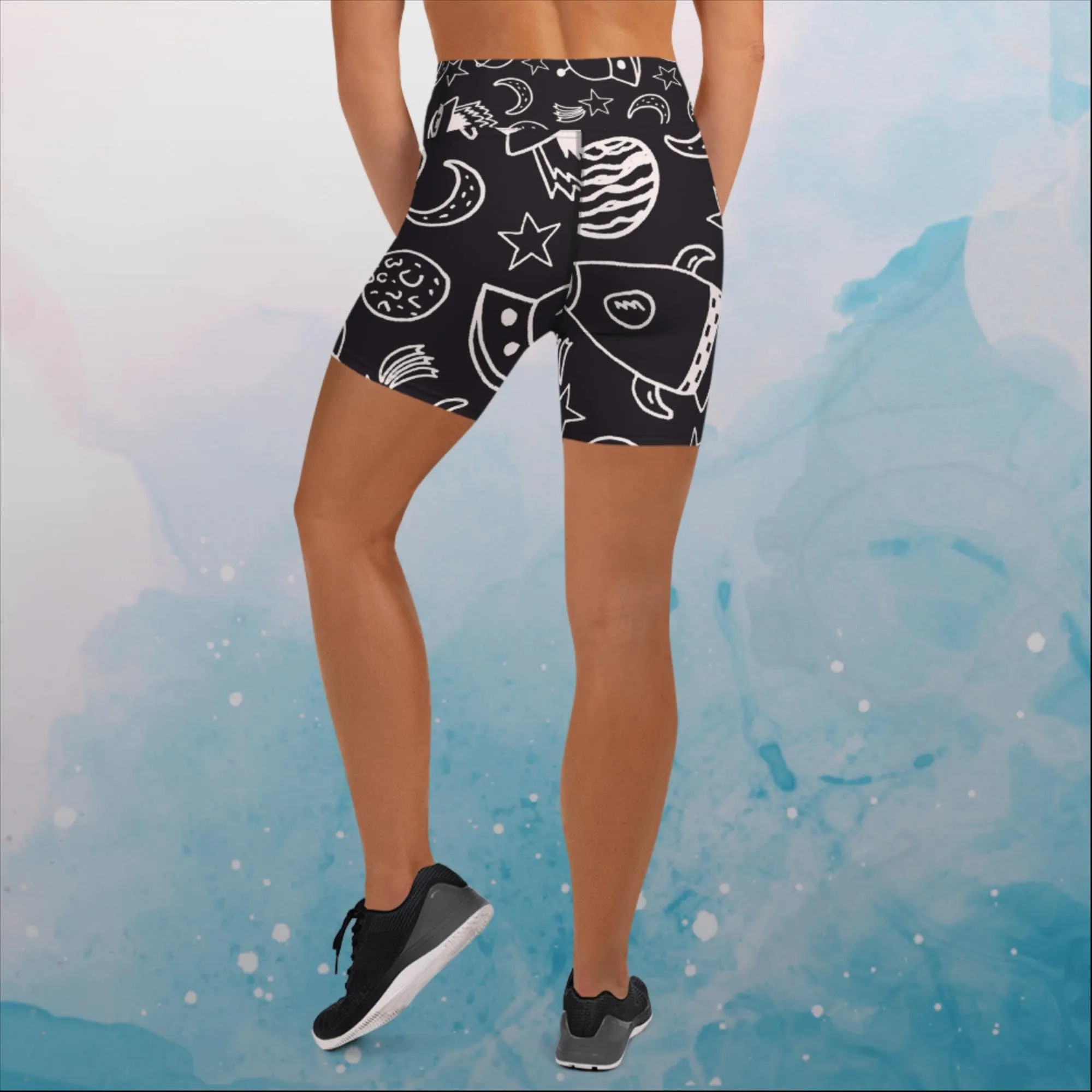 Rocket Ships and Planets Yoga Shorts