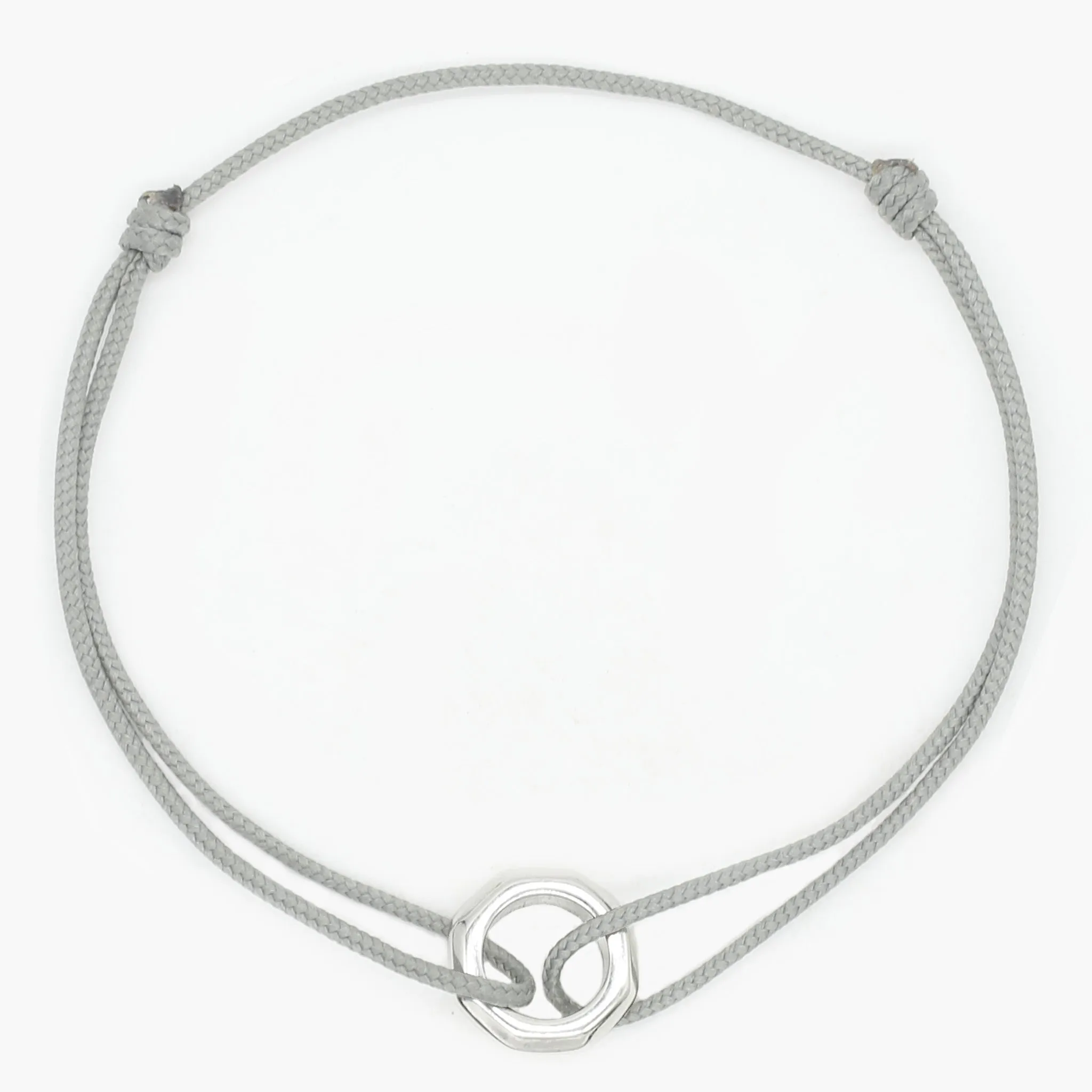 Silver "Octa" String Bracelet (Grey)