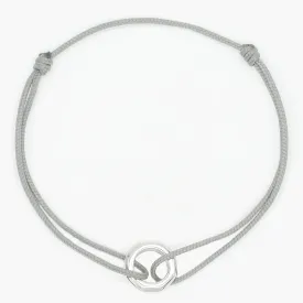 Silver "Octa" String Bracelet (Grey)