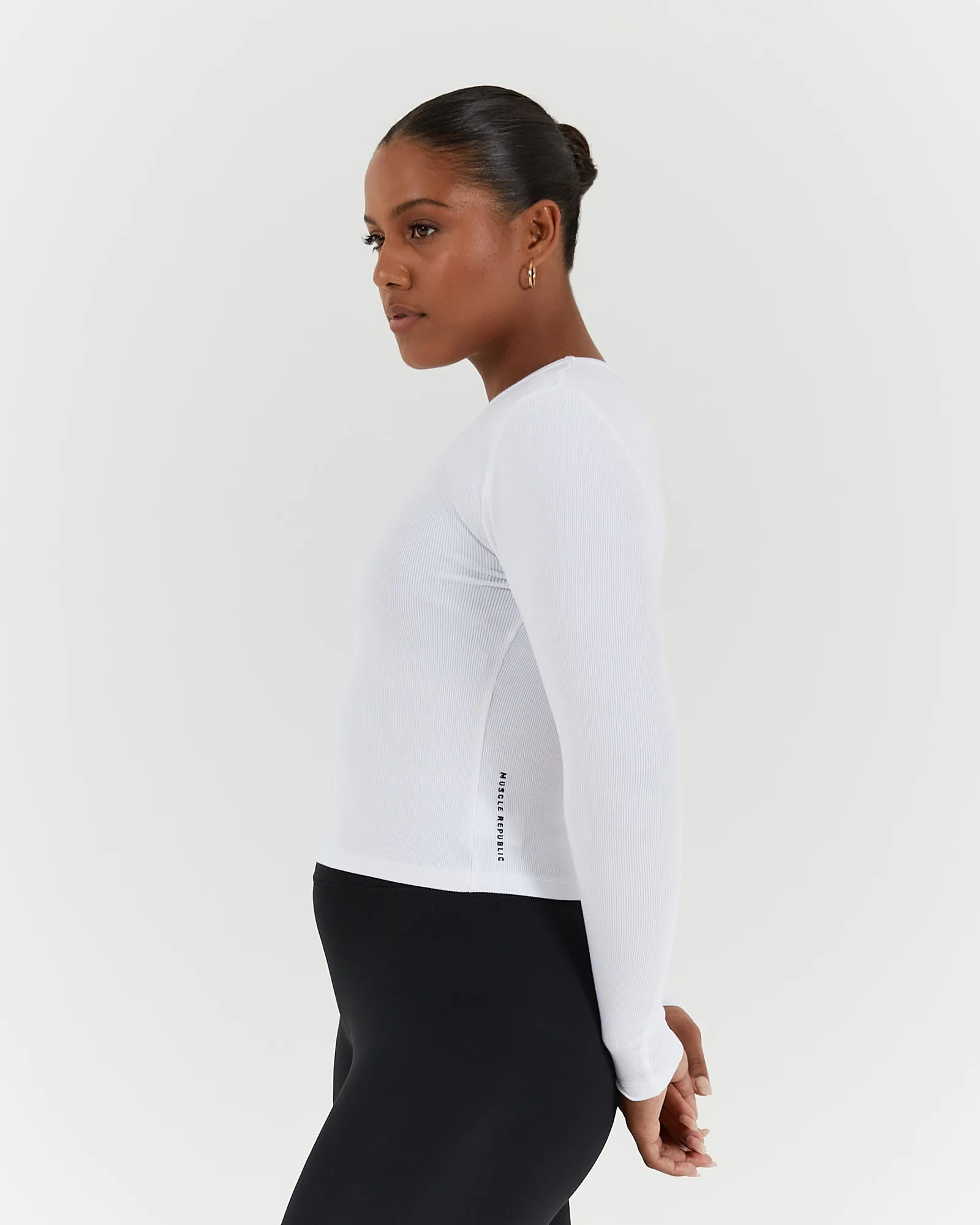 STANCE RIBBED LONG SLEEVE TOP - WHITE