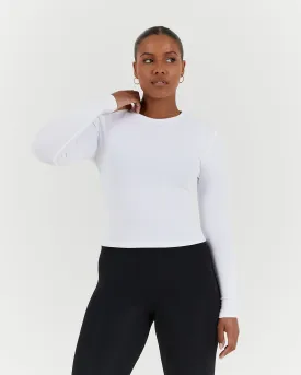 STANCE RIBBED LONG SLEEVE TOP - WHITE