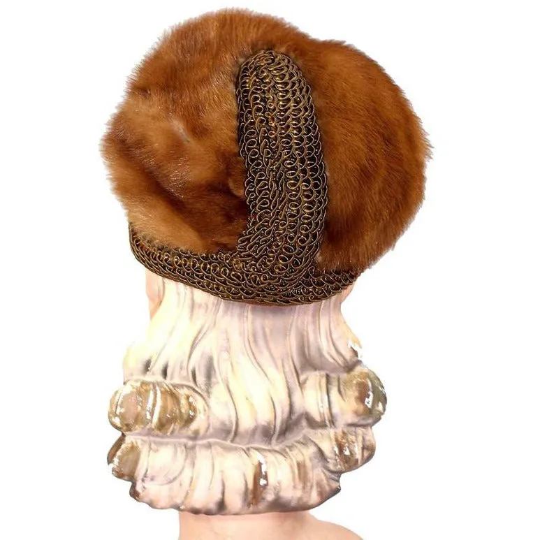 Vintage Autumn Haze Mink Hat Fab Soutache 1950S Robinsons