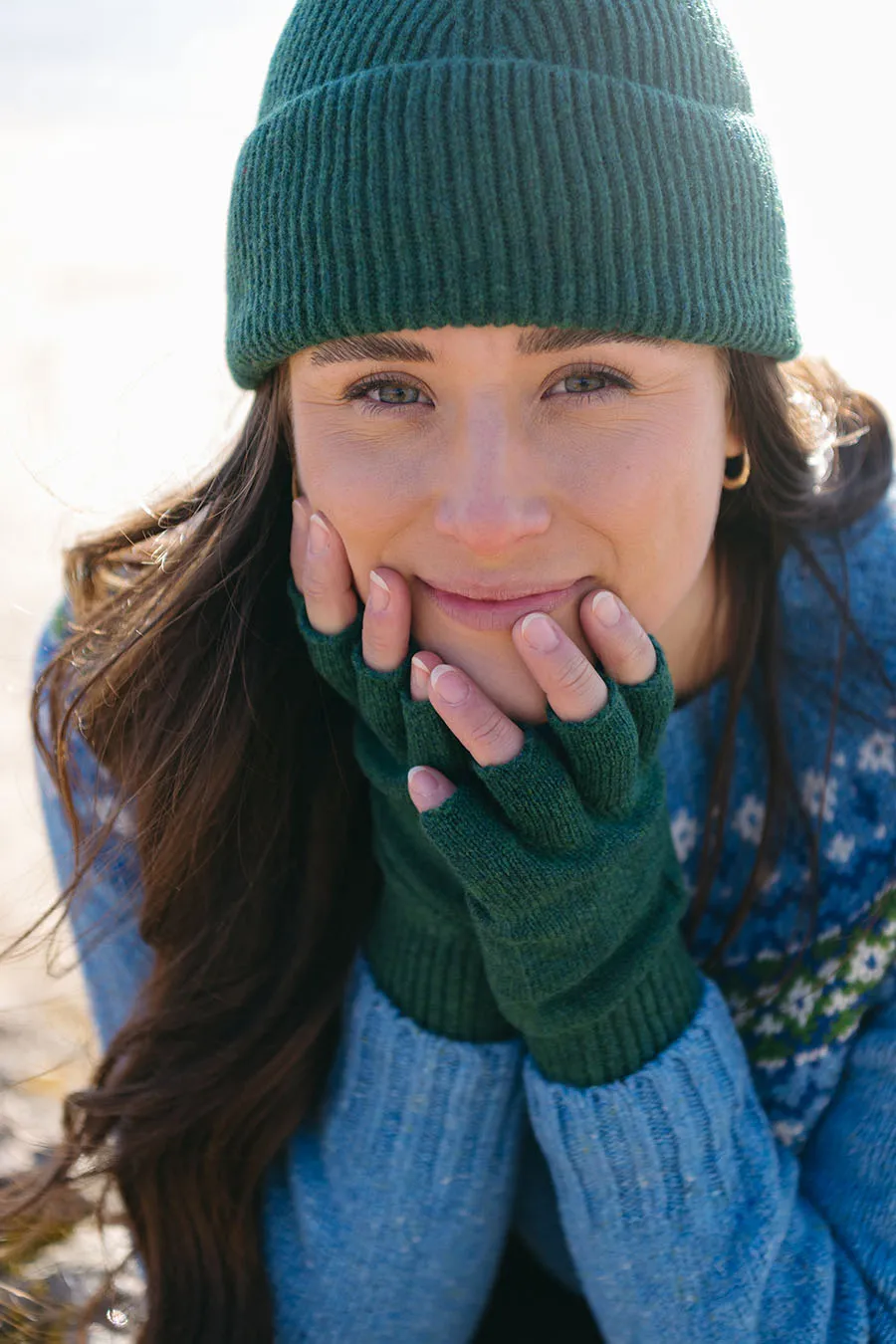 Womens Scottish Lambswool Fingerless Gloves